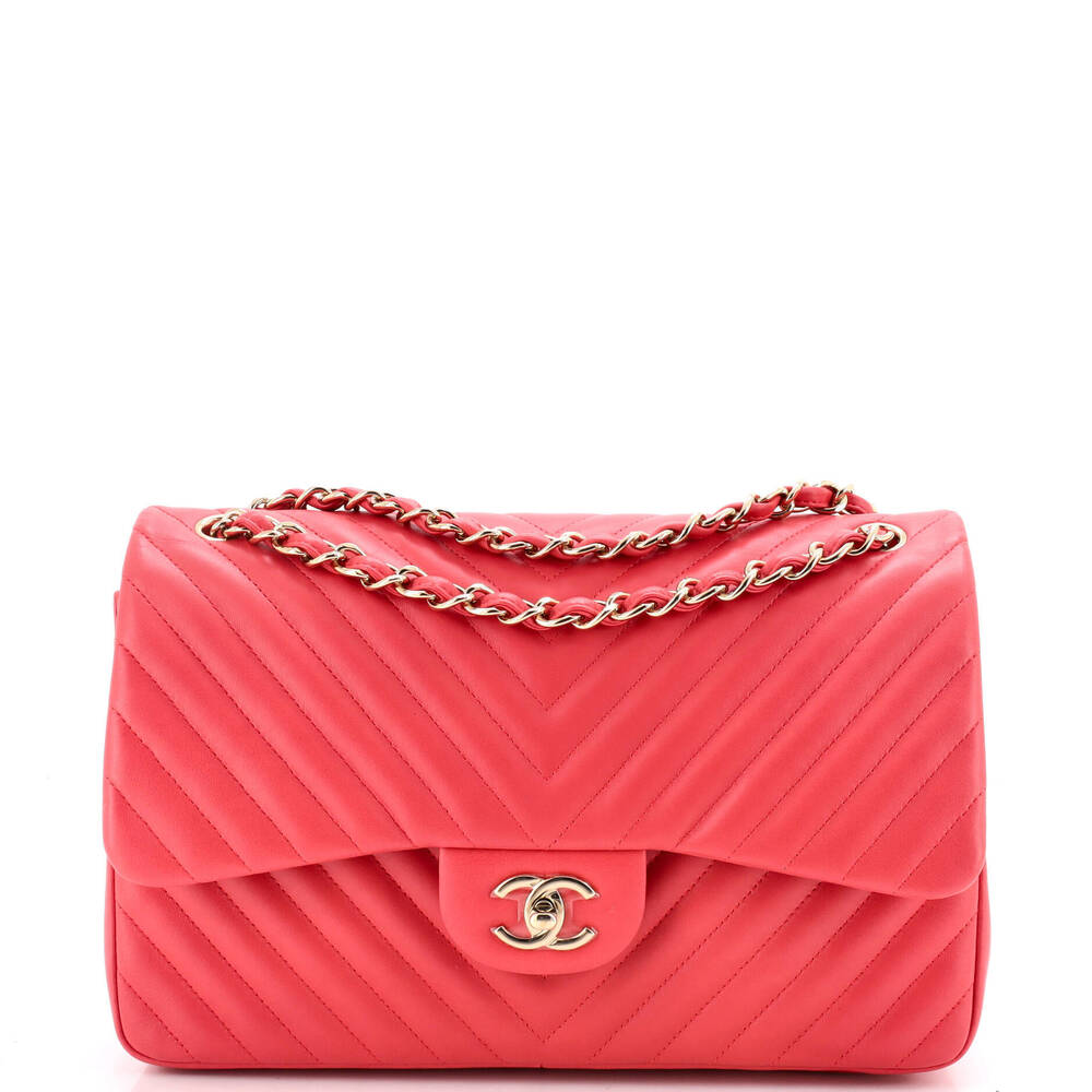 Chanel Jumbo Classic Double Flap Bag Chevron Lambskin